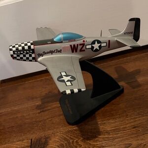 Vintage Model Airplane with Checkered Design